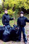 Участники движения "Зелёная планета" убрали в лесу много мешков мусора